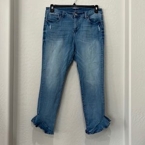 Runway jeans with ruffle cuff size 12